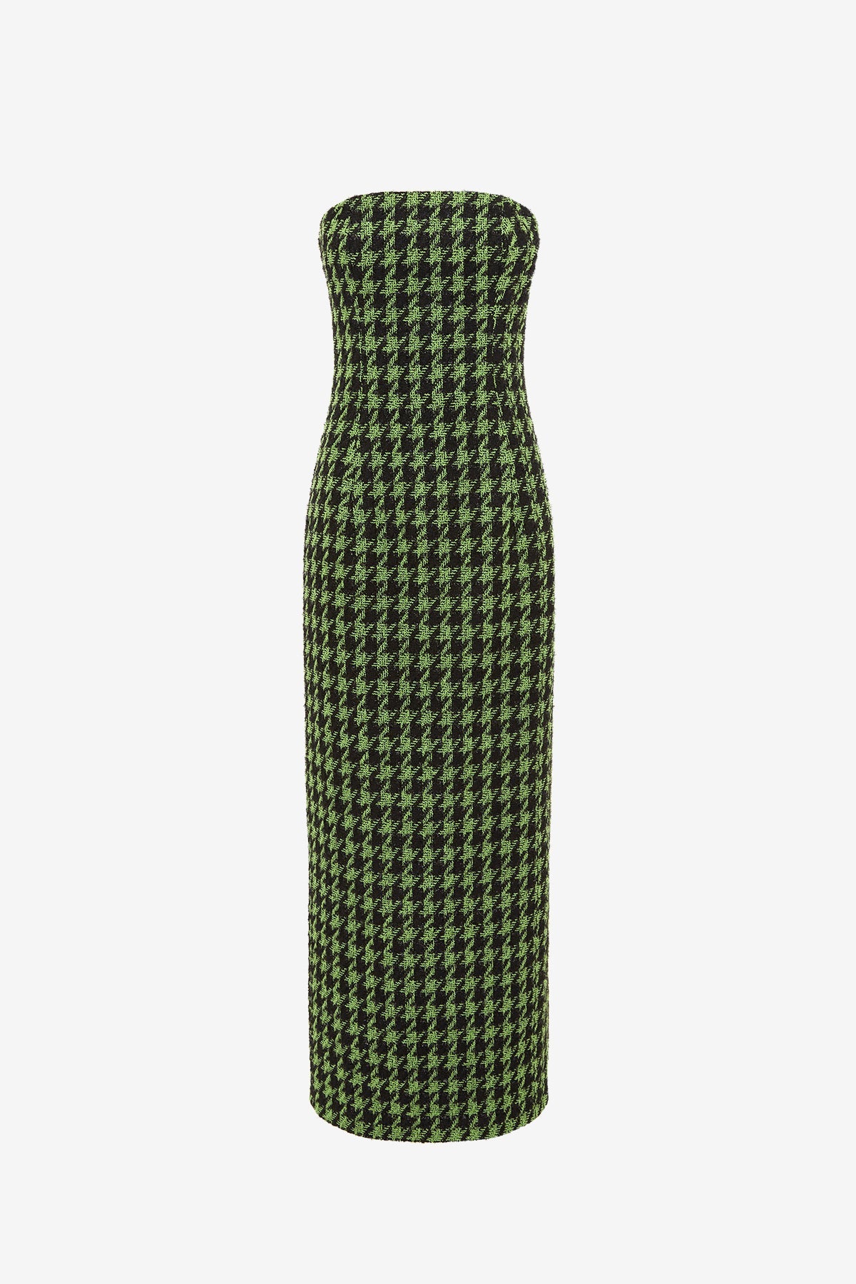 Rayna Tweed Bustier Maxi Dress - Houndstooth