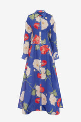 Josephine Silk Gown - Poppy Print