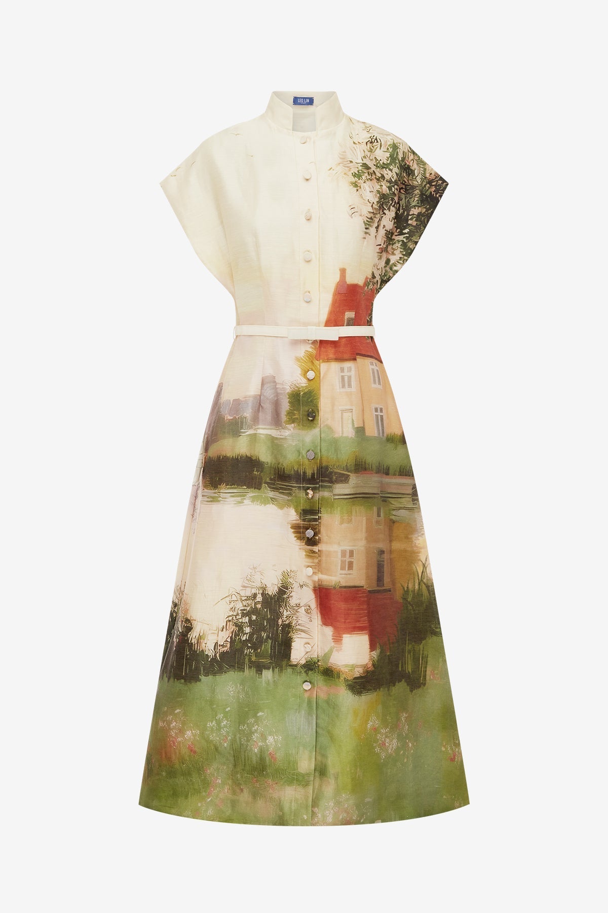 Aubrey Shirt Midi Dress - Serene Print