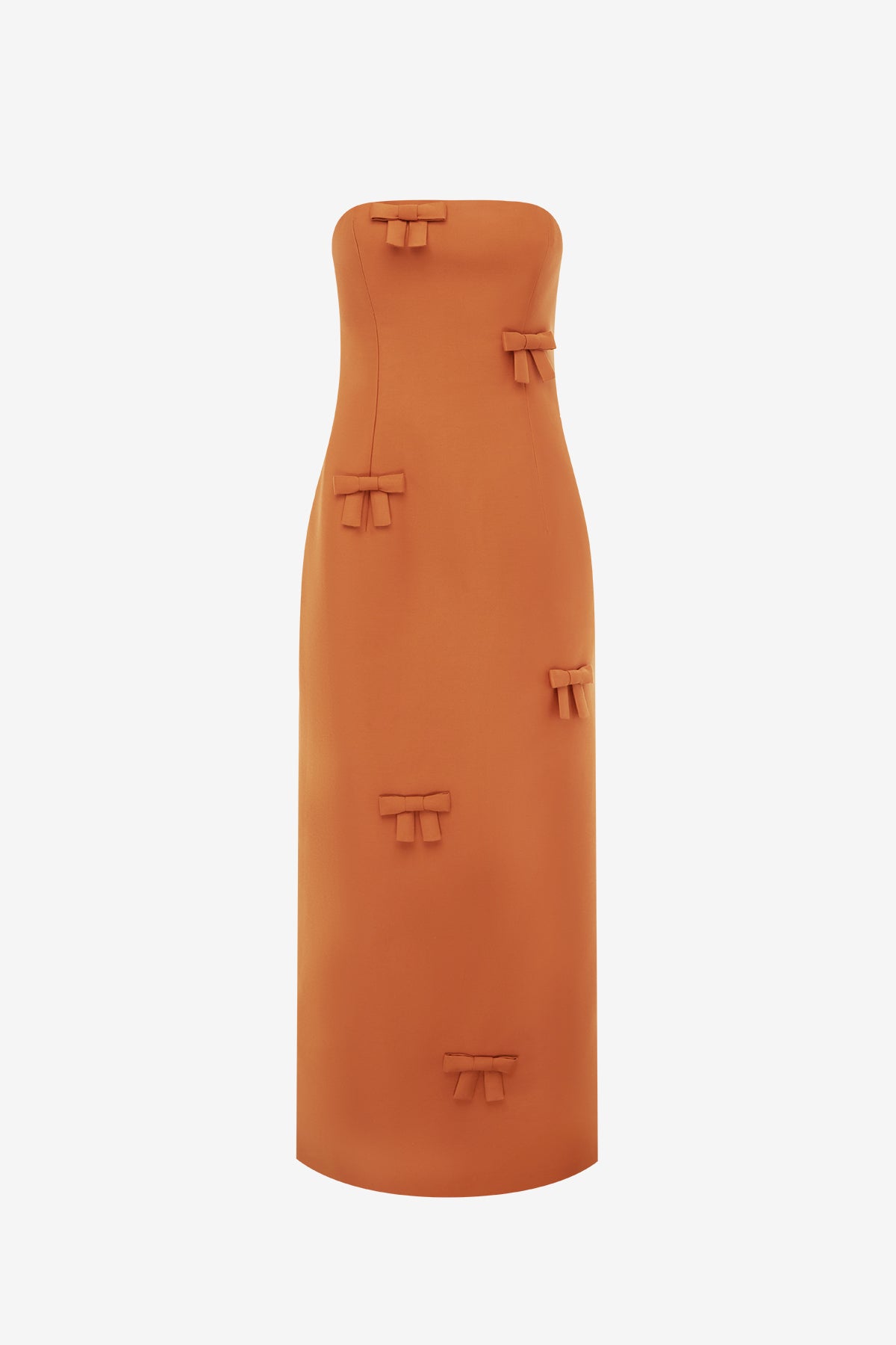Rayna Bow Bustier Maxi Dress - Ochre