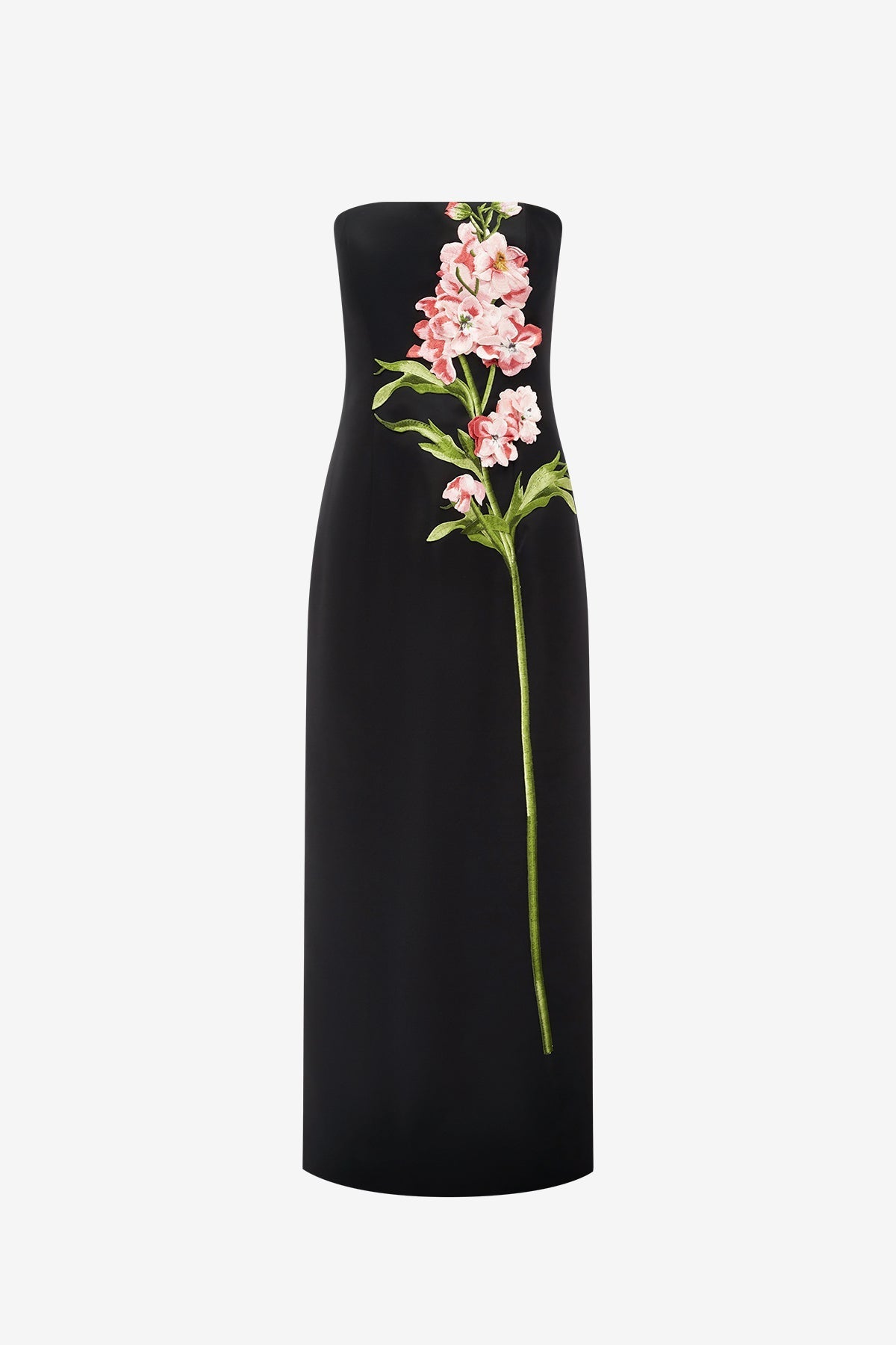 Rayna Embroidered Maxi Dress - Snapdragon Print in Ebony