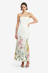 Rayna Embroidered Maxi Dress - Snapdragon Print in Snow