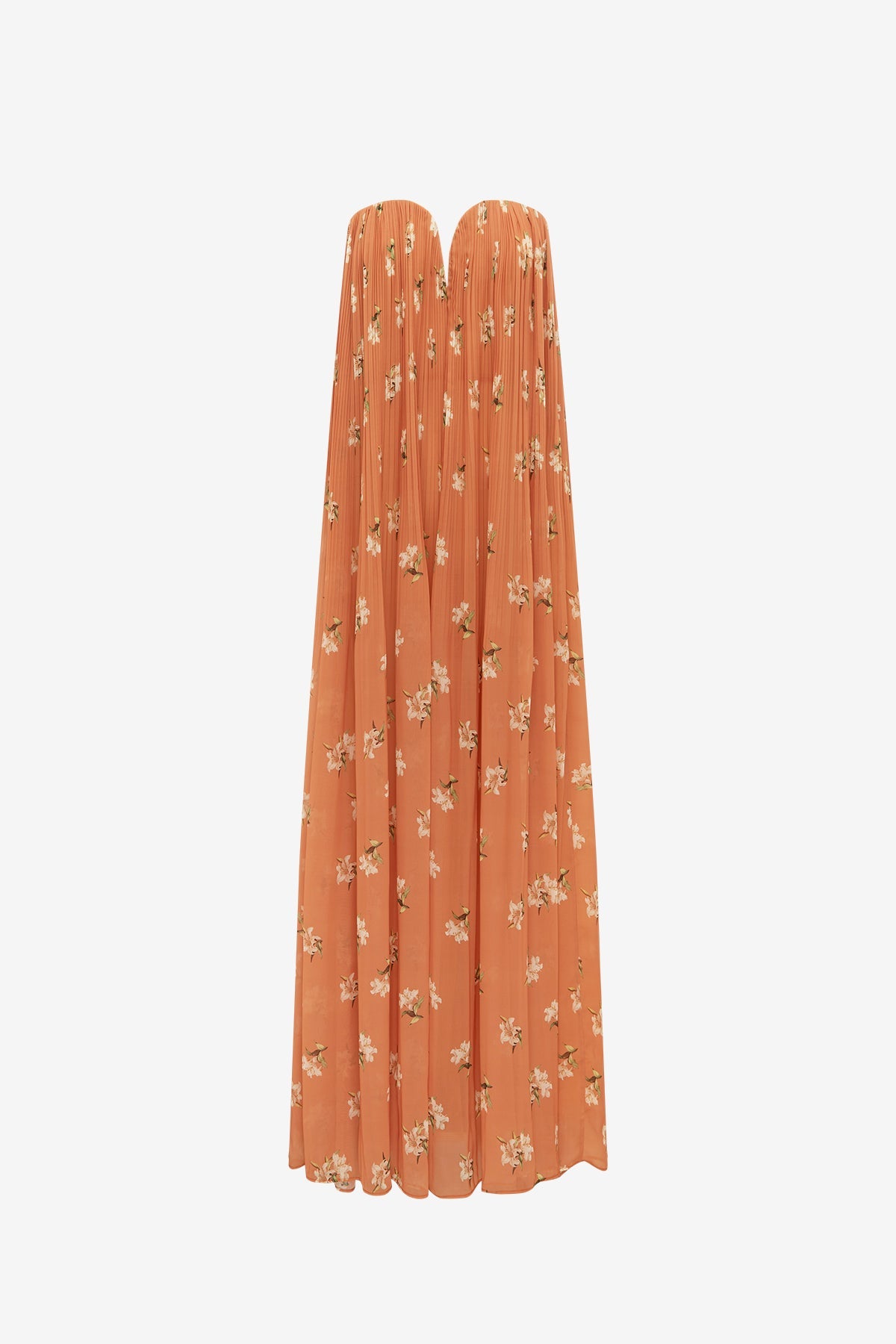 Dahlia Gown - Lily Print in Ochre