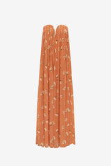 Dahlia Gown - Lily Print in Ochre