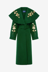 Joan Embellished Wool Coat - Forest