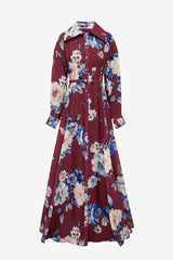 Josephine Silk Gown - Cosmos Print