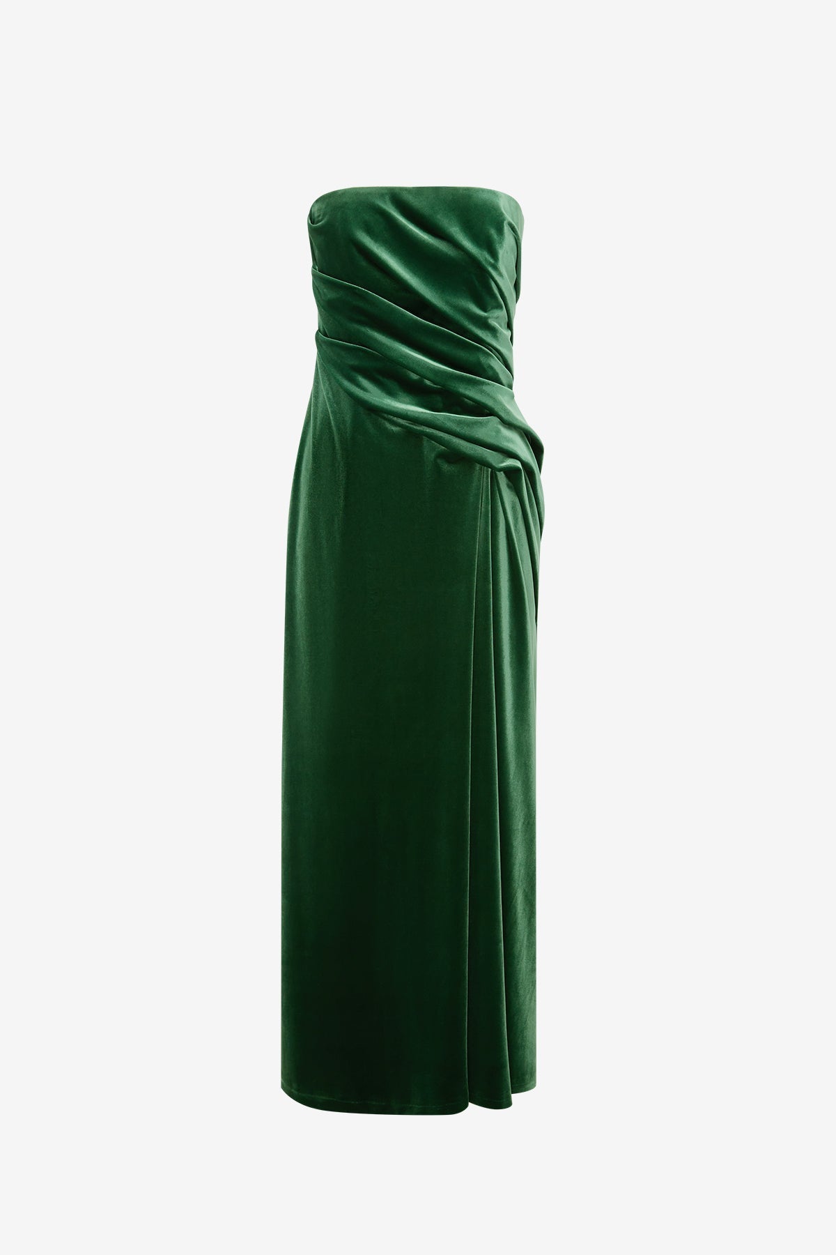 Florence Velvet Ruffled Maxi Dress - Forest