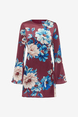 Suzanne Bell Sleeve Mini Dress - Cosmos Print