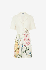 Brigitte Mini Dress - Snapdragon Print in Snow