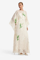 Willow Embellished Lace Kaftan Maxi - Snow Meadow