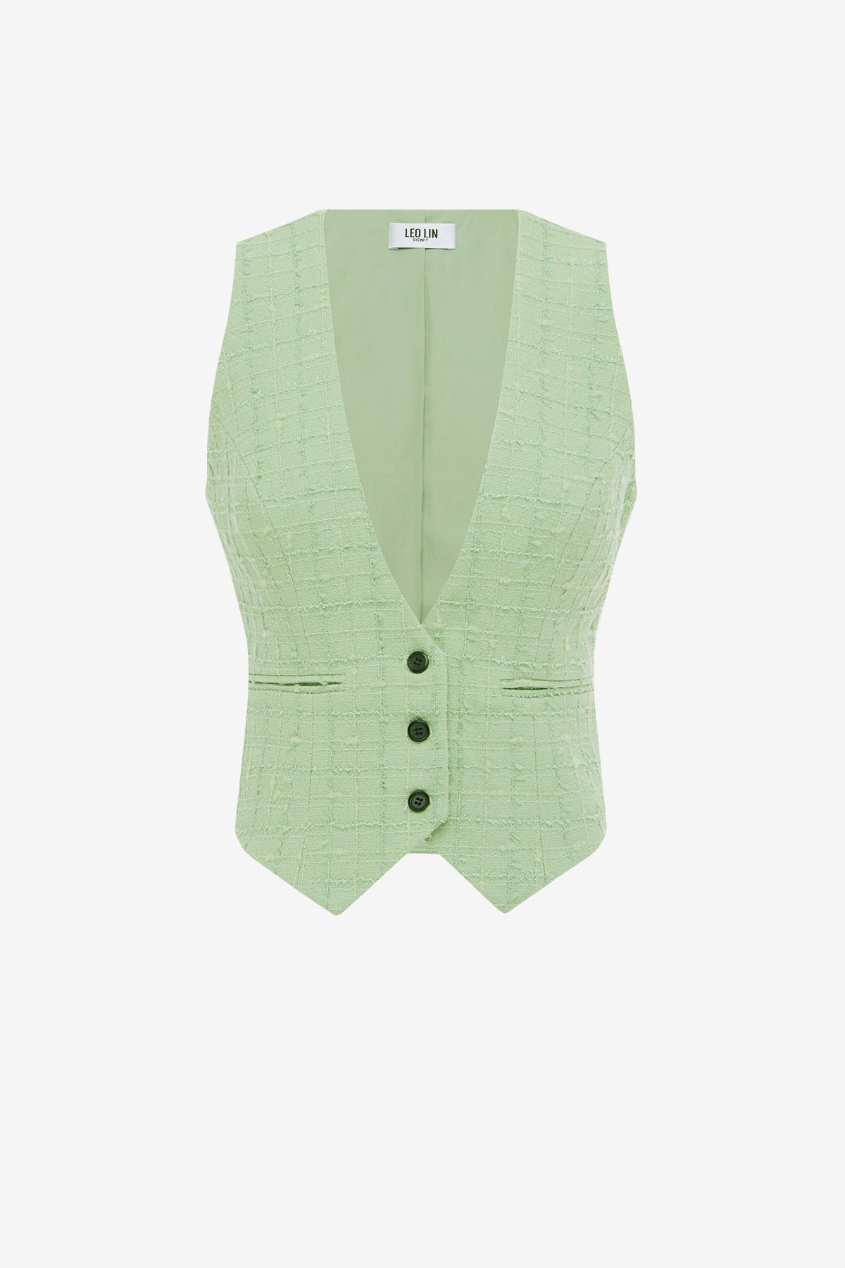 Anna-May Tweed Vest - Caledon Green