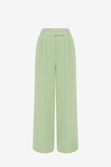 Elisha Tweed Wide Leg Pants - Caledon Green