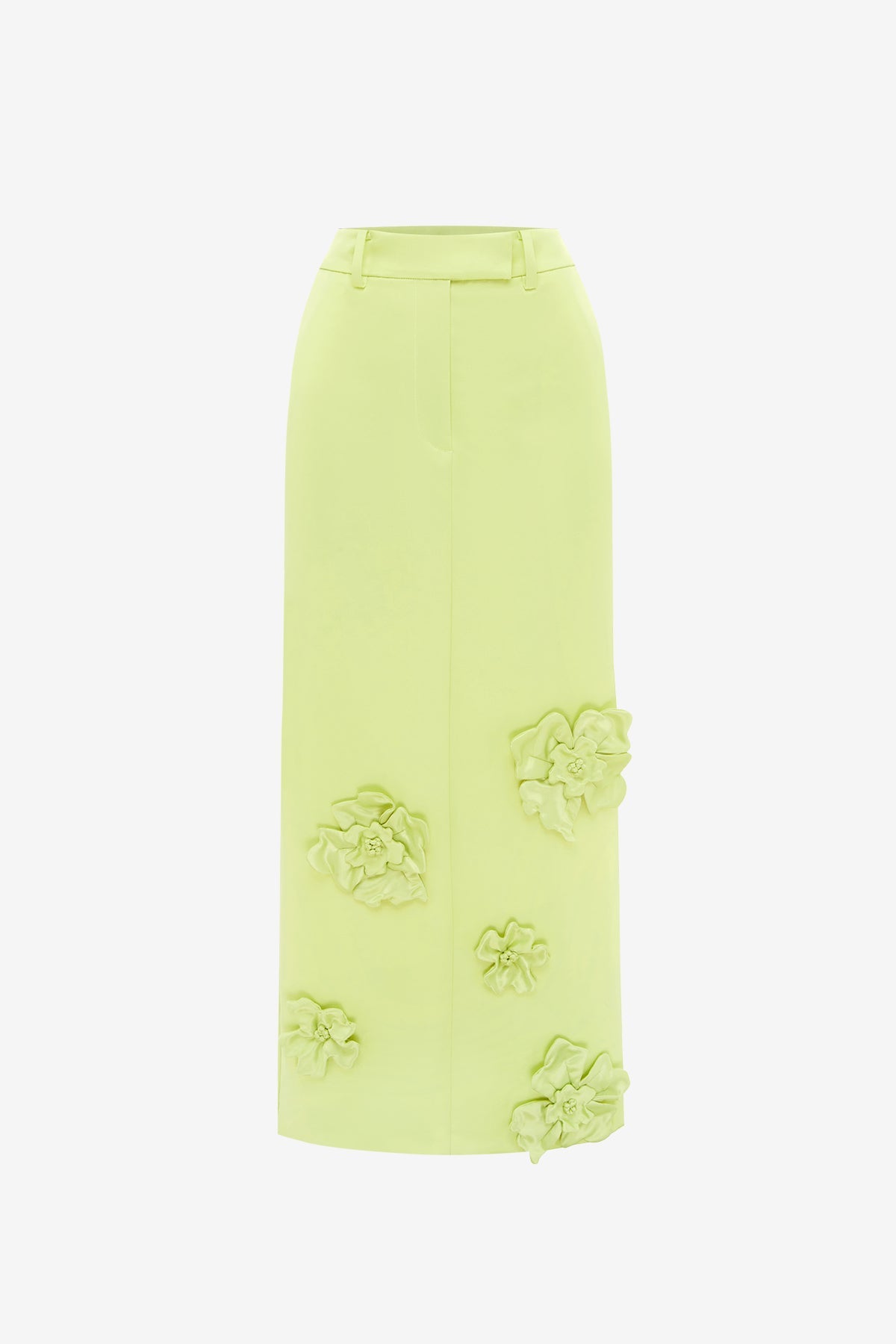 Olivia Petal Maxi Skirt - Chartreuse