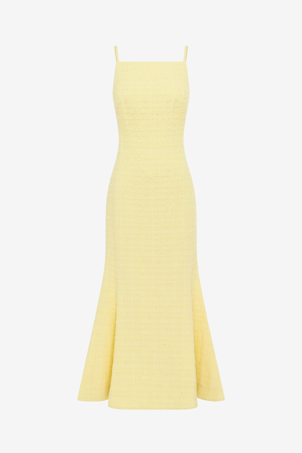 Regina Tweed Midi Dress - Sorbet Yellow