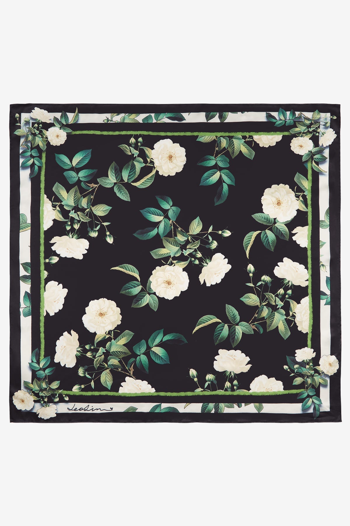 Small Scarf - White Rose Print