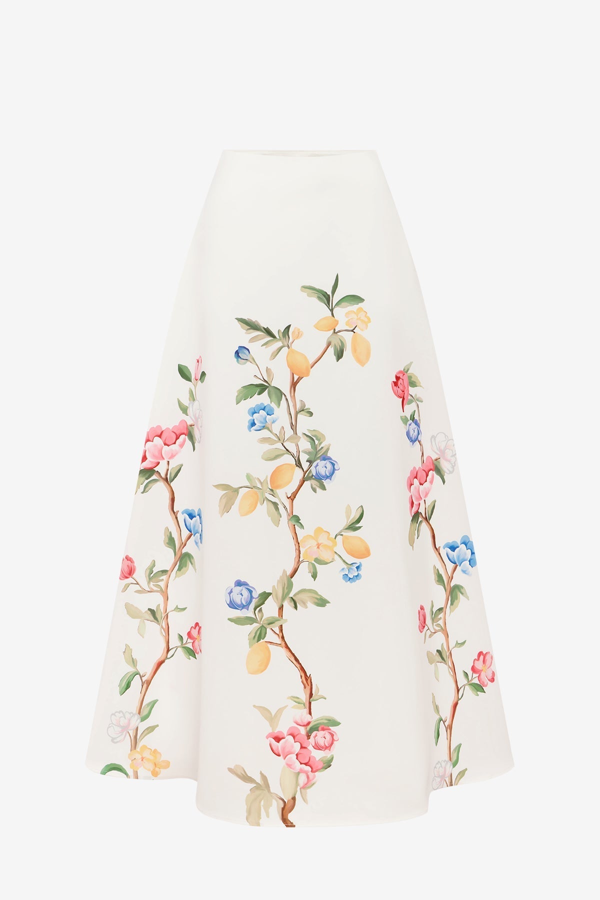 Clara Maxi Skirt - Lemon Vine Print in Snow