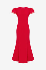 Sofia Puff Sleeve Maxi Dress - Vermilion