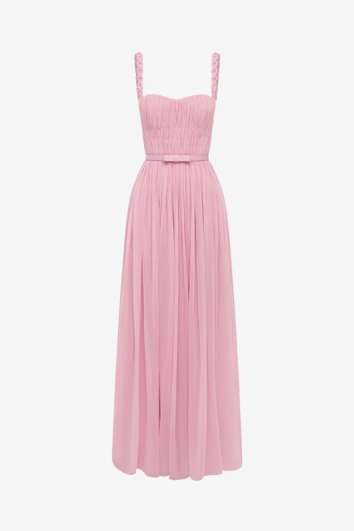 Angelina Ruffled Floor Length Dress - Pastel Pink