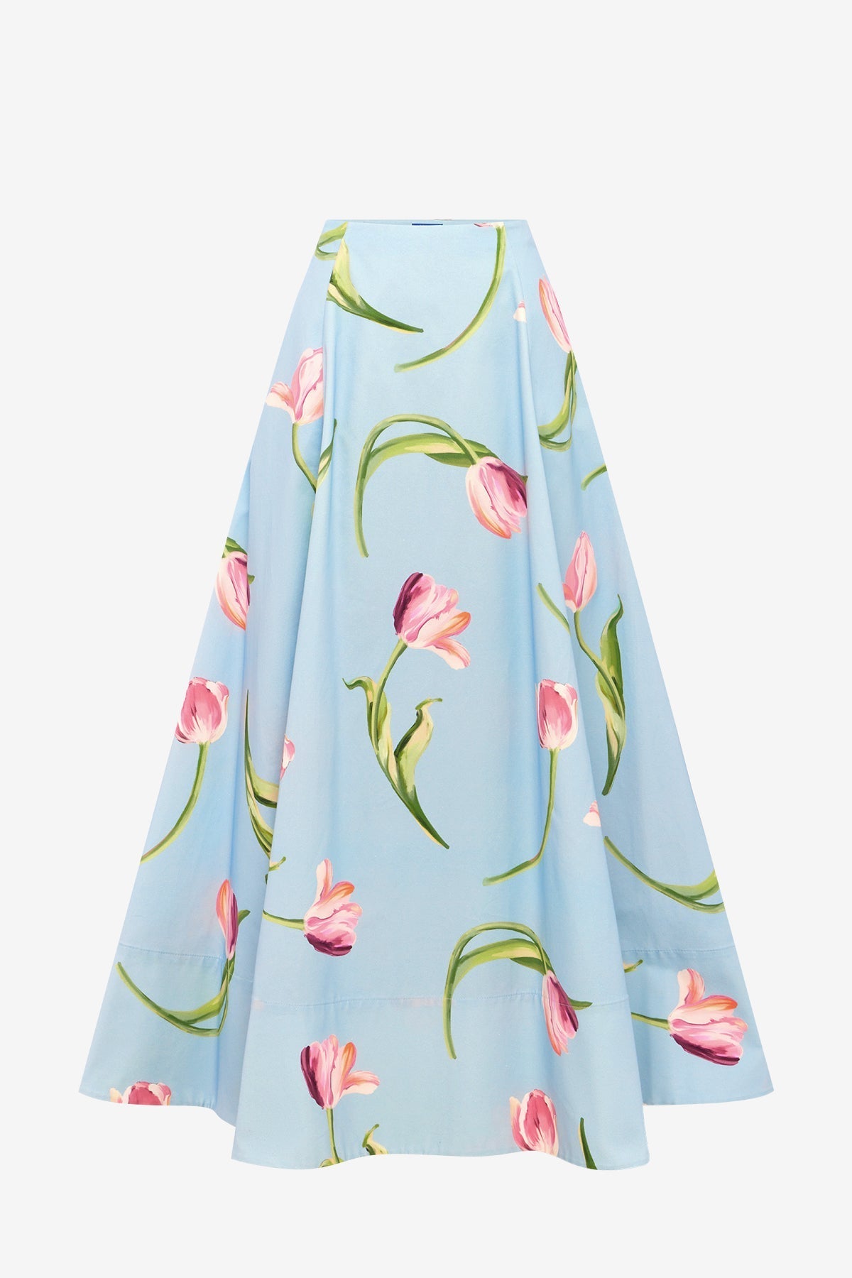 Elina Maxi Skirt - Tulip Print in Blue
