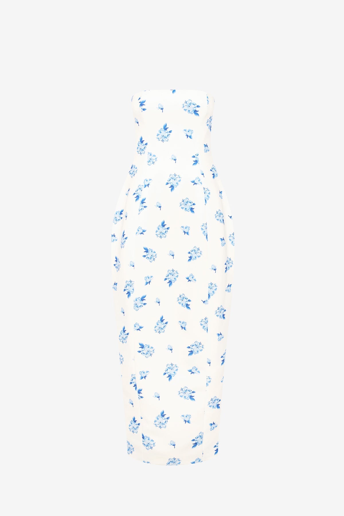 Jessica Cocoon Bustier Maxi Dress - Ditsy Floral Print in Snow