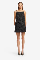 Leia Appliqué Mini Dress - Ebony