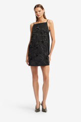 Leia Appliqué Mini Dress - Ebony