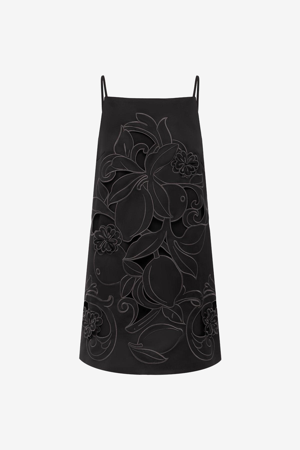 Leia Appliqué Mini Dress - Ebony