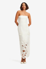 Rayna Appliqué Bustier Maxi Dress - Lily in Snow