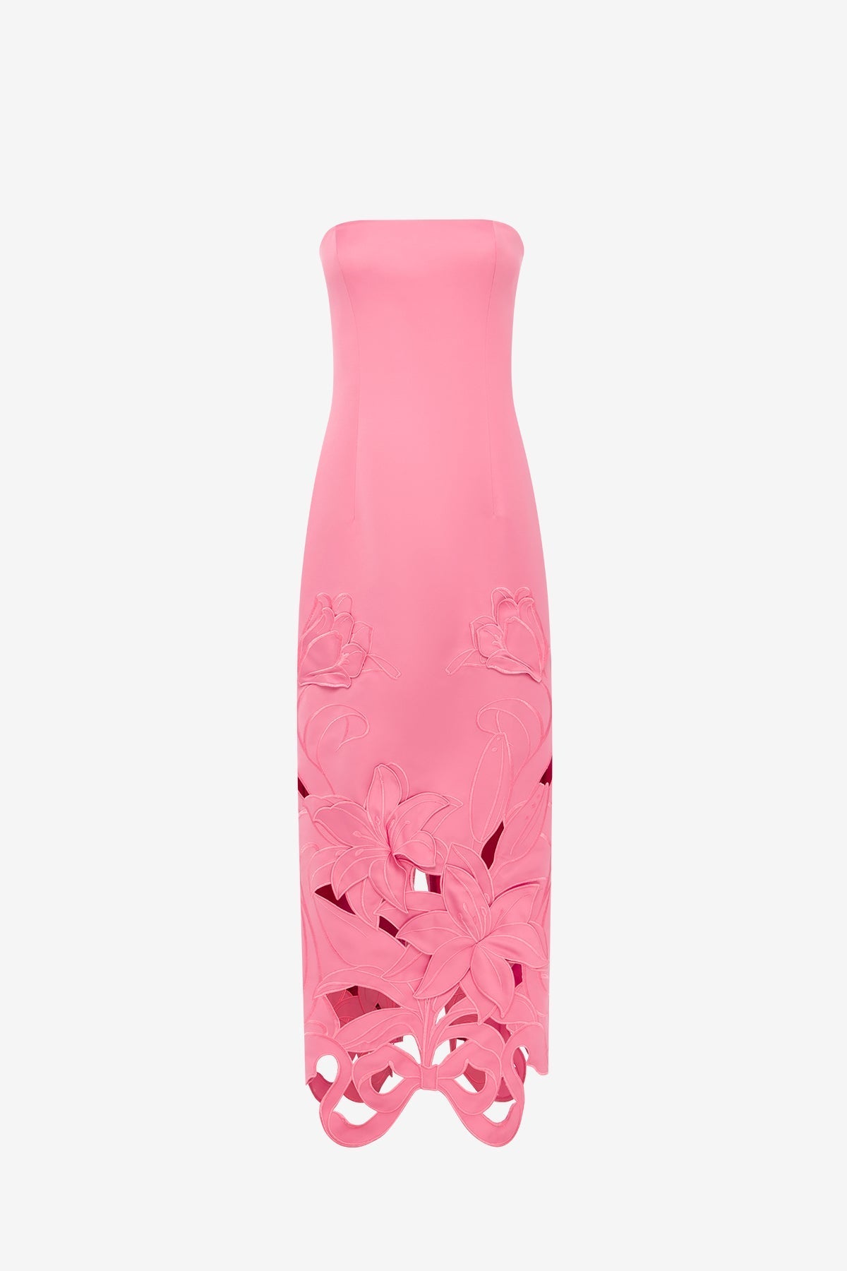 Rayna Appliqué Bustier Maxi Dress - Lily in Fuchsia