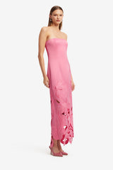 Rayna Appliqué Bustier Maxi Dress - Lily in Fuchsia
