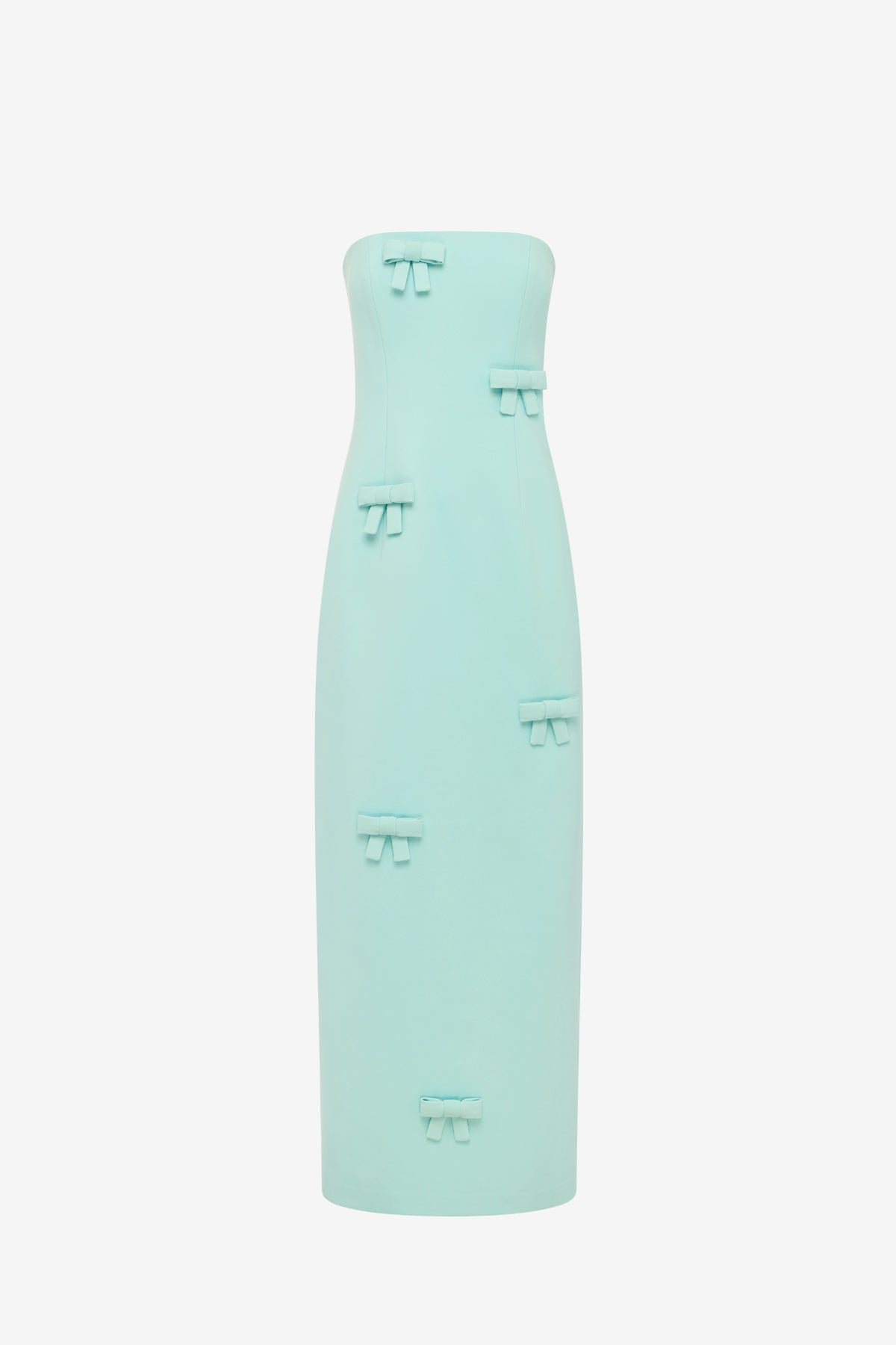 Rayna Bow Bustier Maxi Dress - Pale Turquoise