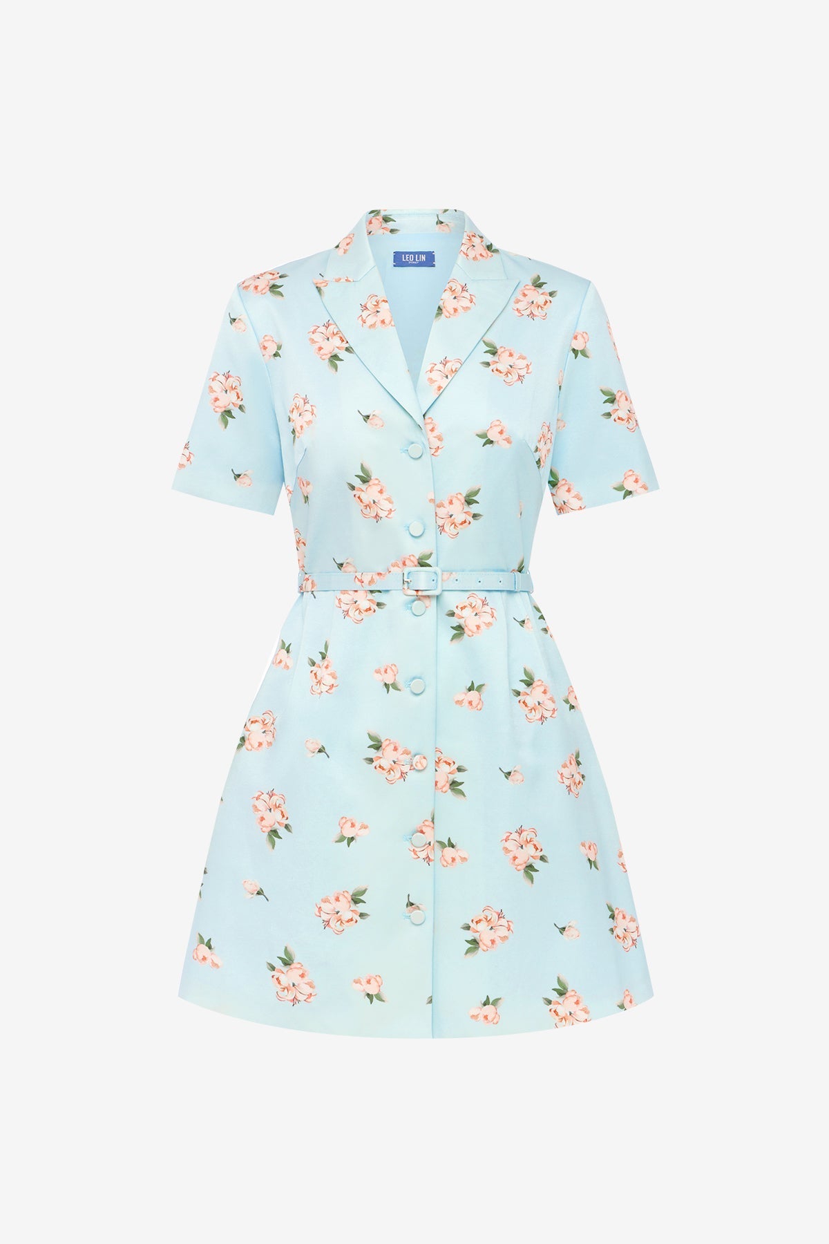 Brigitte Mini Dress - Ditsy Floral Print in Blue