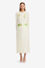 Quinn Embellished Wool Midi Skirt - Wildflower