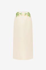 Quinn Embellished Wool Midi Skirt - Wildflower
