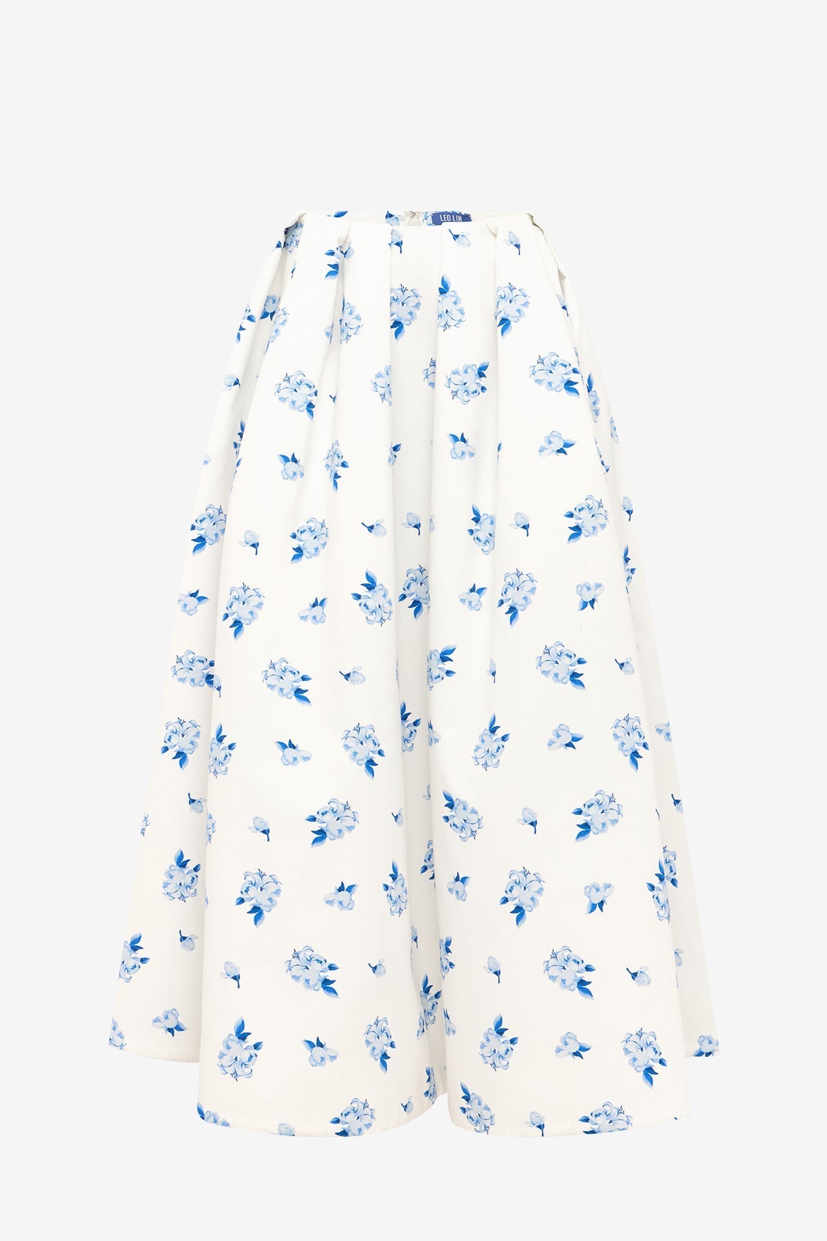 Victoria Puff Maxi Skirt - Ditsy Floral Print in Snow