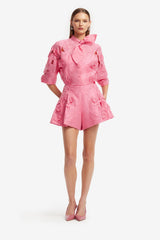 Abby Appliqué Shorts - Fuchsia