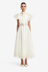 Leila Appliqué Midi Skirt - Snow