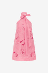 Lola Appliqué Halterneck Mini Dress - Fuchsia