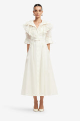 Anya Petal Midi Dress - Snow