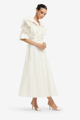 Anya Petal Midi Dress - Snow