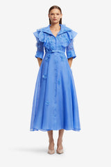 Anya Petal Midi Dress - Azure