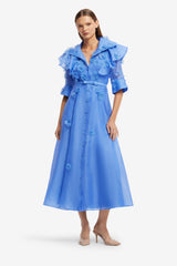 Anya Petal Midi Dress - Azure