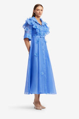 Anya Petal Midi Dress - Azure