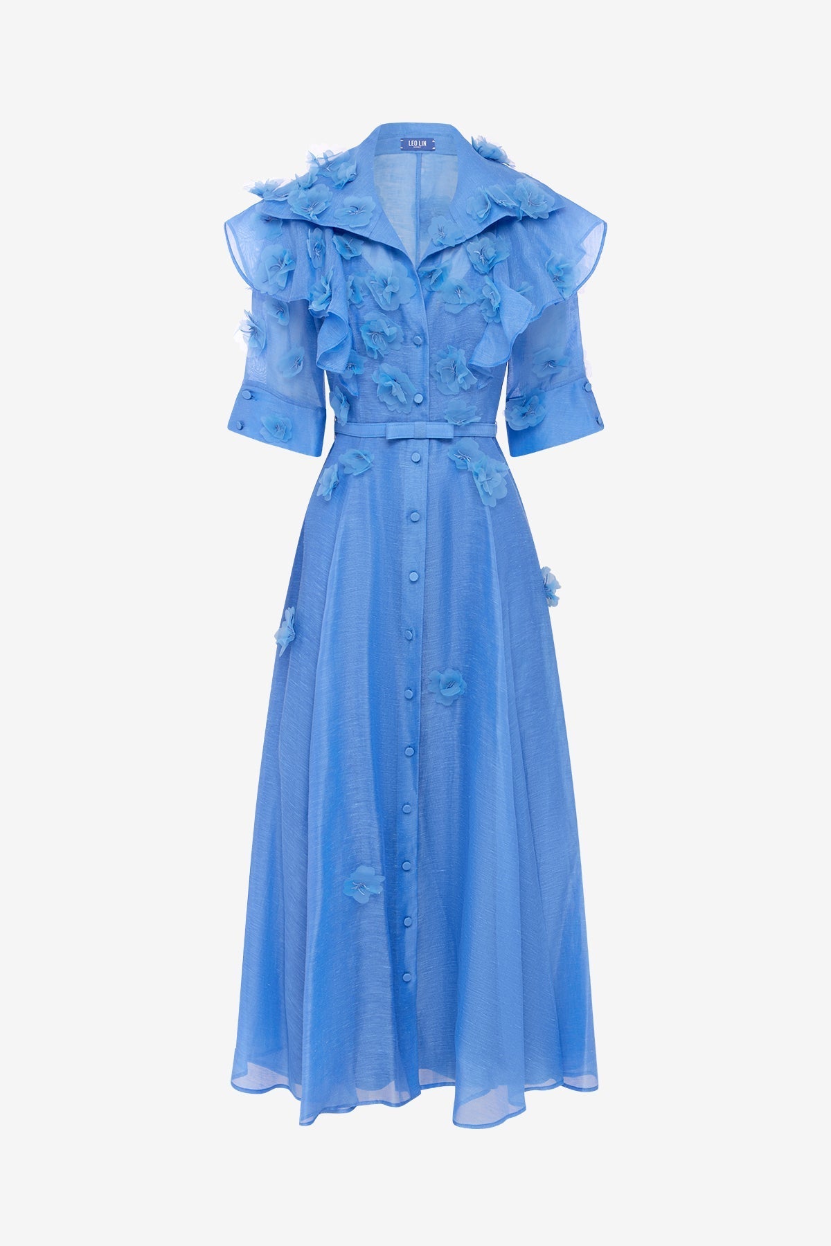 Anya Petal Midi Dress - Azure