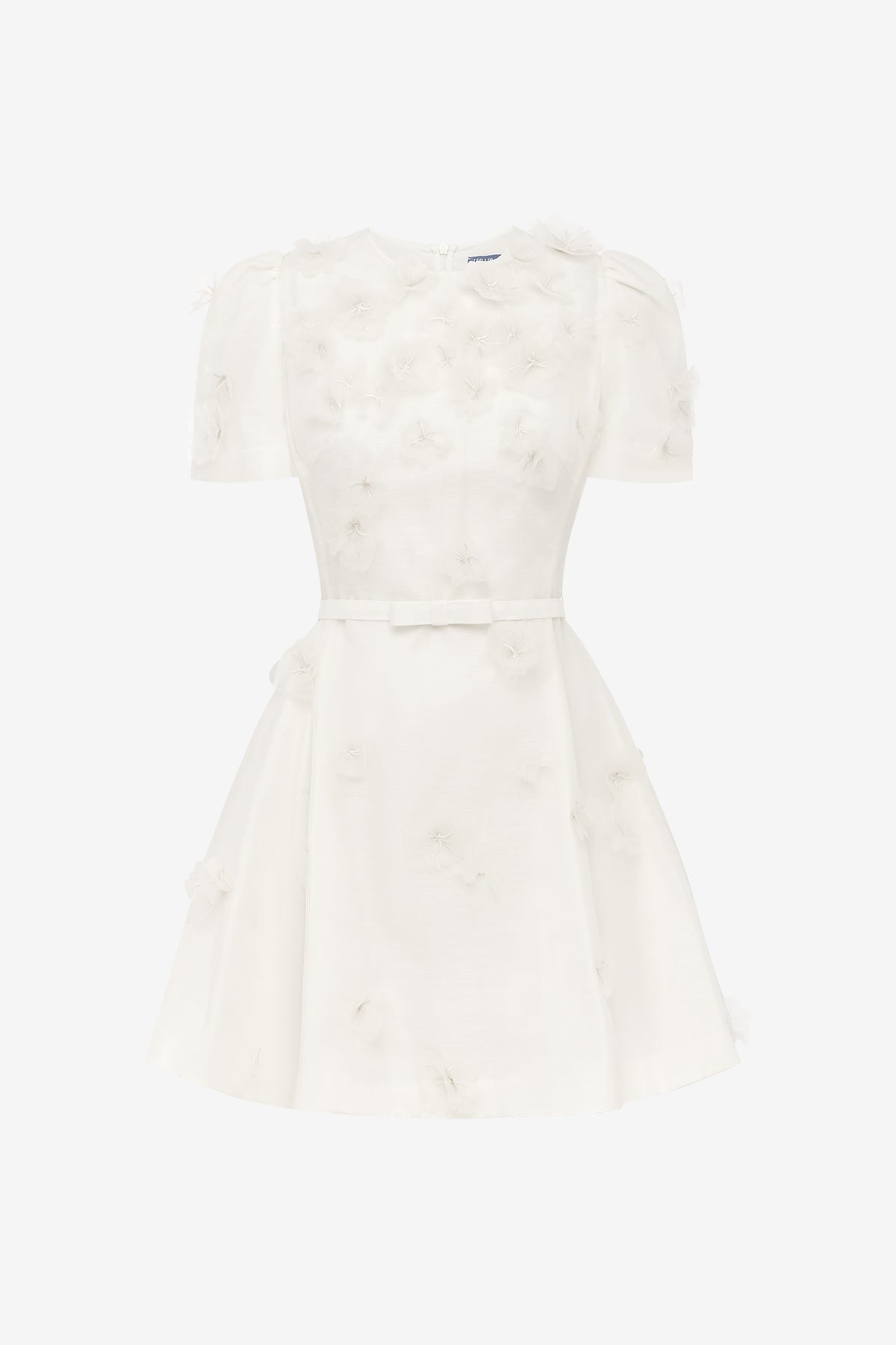 Elyse Petal Short Sleeve Mini Dress - Snow