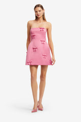 Roselle Bow Mini Dress - Fuchsia