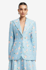 Brynn Blazer - Ditsy Floral Print in Blue