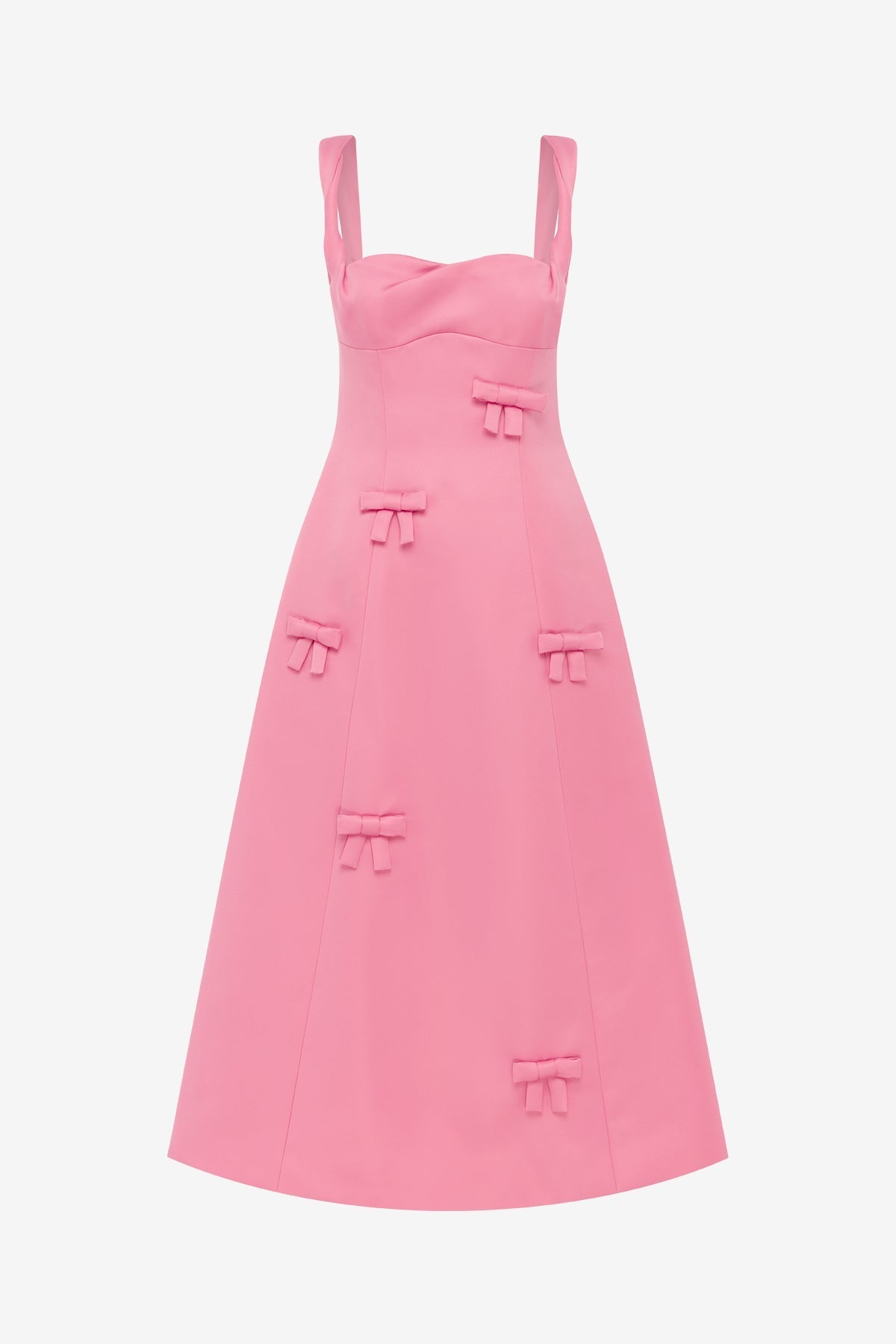 Beatrice Bow Midi Dress - Fuchsia