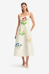 Beatrice Embellished Wool Midi Dress - Wildflower