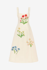 Beatrice Embellished Wool Midi Dress - Wildflower